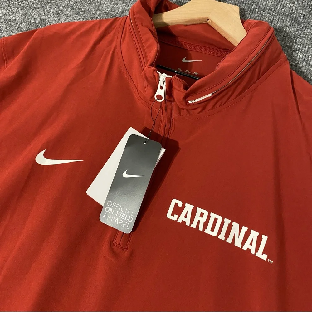 Nike On Field Stanford Cardinal 1/4 Zip Sideline Mens 2XL Polo Hooded NWT